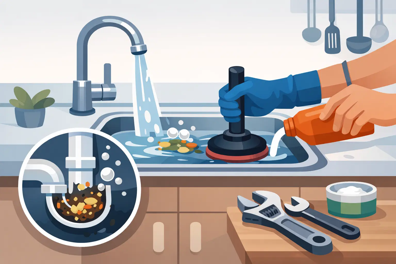 How to Unblock Kitchen Drain Clogs Safely